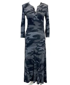 POLO RALPH LAUREN Camo Gray Waffle Knit Dress Henley S - Picture 1 of 12