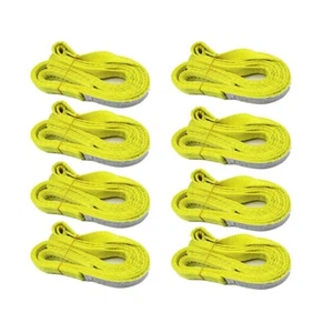 Indusafe 8 Pack 1" x 9' Polyester Lifting Slings Twist Eye Rigging Strap 1600LBS - Picture 1 of 7