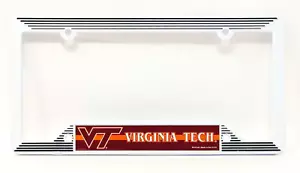 Telaio targa plastica NCAA Virginia Tech Hokies colori squadra/bianco - Foto 1 di 3