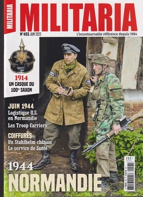 MILITARIA N°453 CASQUE 100e SAXON / LOGISTIQUE US NORMANDIE 44/ TROOP CARRIERS - Photo 1/2