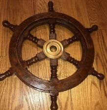 18 Inch Handmade Wooden Ship Wheel Pirate Steering Wall Boat Nautical Decor Gift