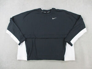 Nike Sweater Womens 2X Black White Drifit Therma Sphere Running Sweatshirt Plus