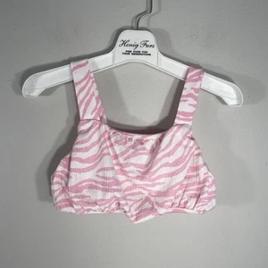 Zara Kids Crop Top Tank Pink White Zebra Print Girls Size 11-12 Summer - Picture 1 of 7