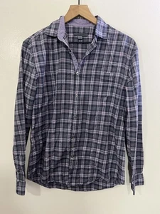 John Varvatos Plaid Button Down Shirt XS Normcore Grunge Y2K Office Quiet Luxury - Picture 1 of 17