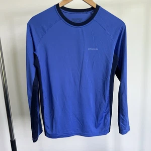 Patagonia Boys Performance Shirt Size XL Youth 14 Blue Long Sleeve - Picture 1 of 7