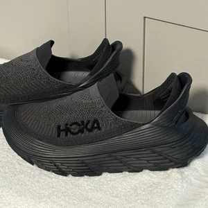 Hoka One Restore TC Black Men 8 - Women 9 Slip on 1134532 BBLC Unisex EUC Recove - Picture 1 of 20