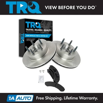 TRQ Front 4WD Brake Rotor Semi Metallic Pad Kit for SUV Ranger Pickup Truck Foto 1 de 4