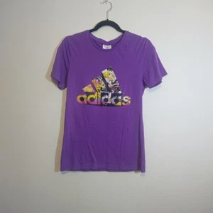 Purple Adidas Graphic Logoshort Sleeve Tee shirt, Small , Cotton - Picture 1 of 6