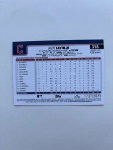 Joey Cantillo 2025 Topps Series 1 Gold Parallel RC #318 Guardians /2025 - Bild 1 von 1