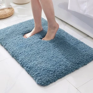 Blue Bathroom Rugs 36" × 24" Non Slip & Super Absorbent Extra Thick Soft, Was... - Picture 1 of 9