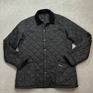 Barbour Jacket Adult Large Black Quilted Hunting Country Field Coat Men - Picture 1 of 9