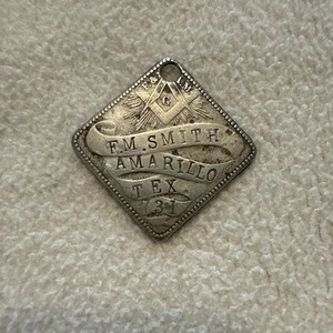Freemason Tag/pendant Amarillo, TX 731 #km - Picture 1 of 3