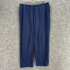 Ruby Rd. Pants Women XL Blue High Rise Flat Front Pull On Chino Cotton Pockets - Picture 1 of 7