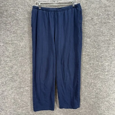 Ruby Rd. Pants Women XL Blue High Rise Flat Front Pull On Chino Cotton Pockets - Image 1 of 4