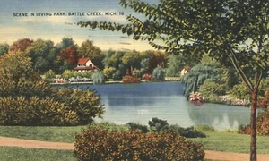 Postal de Irving Park Battle Creek Michigan 1945 - Imagen 1 de 2