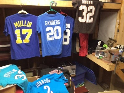 NFL Detroit Lions Barry Sanders Reebok Jersey Nombre del Jugador Número Camiseta Hombres Pequeña Foto 1 de 4