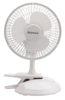 Ventilador de escritorio y clip convertible Holmes, blanco HCF0611A-WM Foto 1 de 2