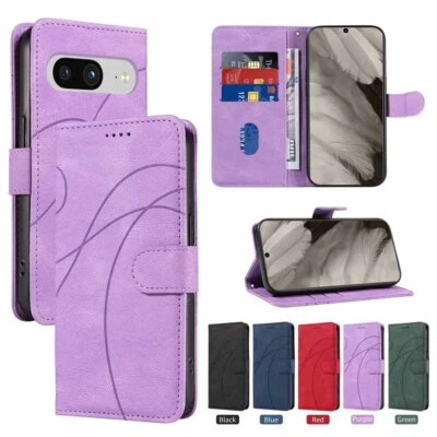 For Google Pixel 8 7 7A 6A 6 Pro Wallet Card Stand Flip Leather Phone Case Cover - Image 1 of 4