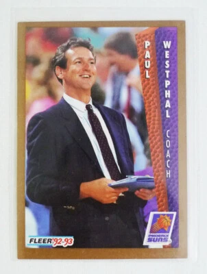 NBA Phoenix Suns Coach Paul Westphal Fleer '92-'93 Basketball Trading Card - Image 1 of 4