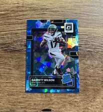 2022 Garrett Wilson Donruss Optic Rookie Blue Cracked Ice Prizm /15 #206 RC SP