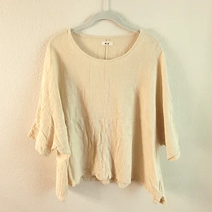Leinenhemd XL kastig Oversize Boho Silent Thought OHNE ETIKETT Est Größe Matl LESEN - Bild 1 von 16