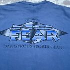 T-shirt vintage No Fear homme XL bleu marque skate surf États-Unis années 90 an 2000 adulte *