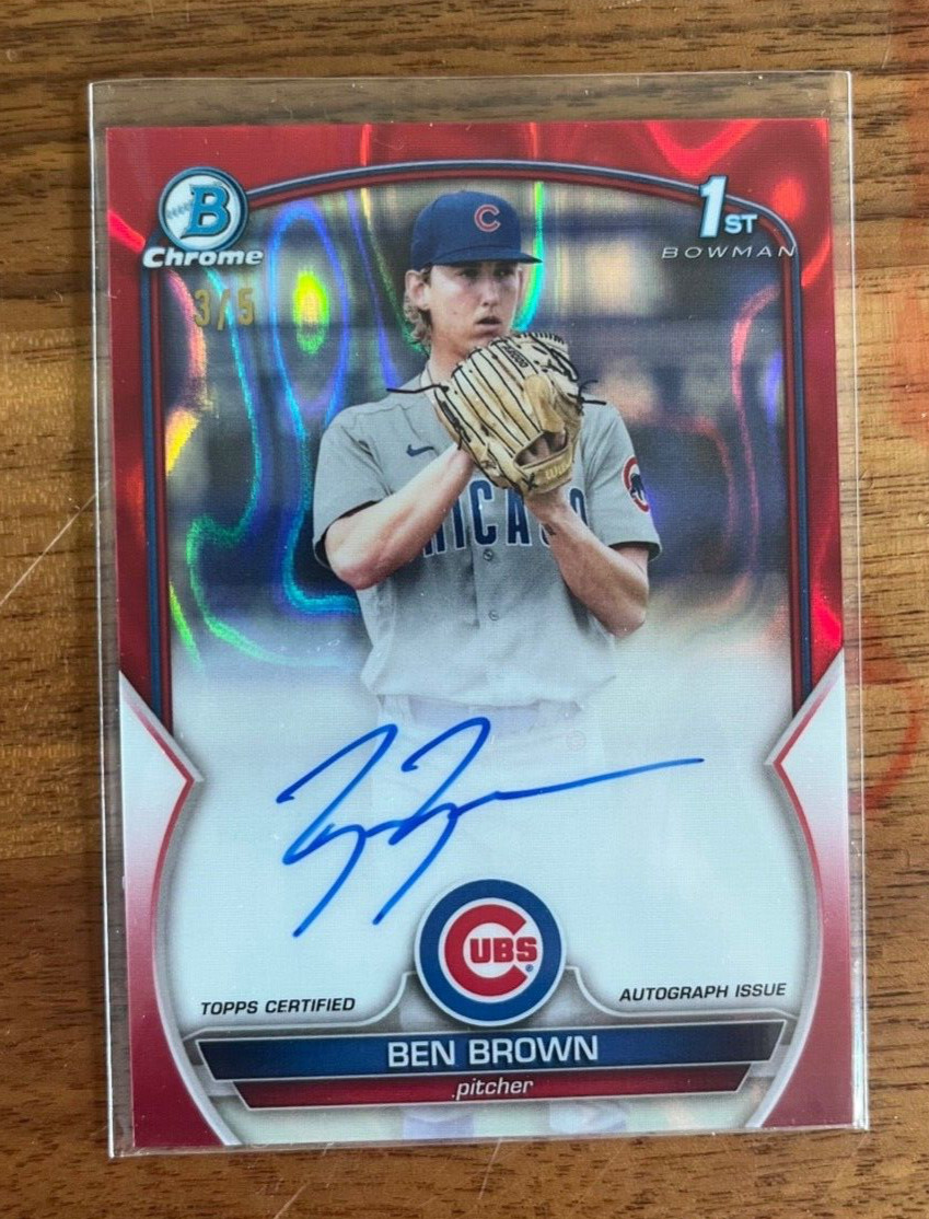 2023 Bowman Chrome BEN BROWN Auto RED LAVA /5 1st RC