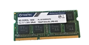 TIMETEC 78AP16NUSL2R8-8G DDR3L-1600 SODIMM For Laptop Memory - Picture 1 of 1