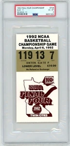 Boleto de boleto de juego de campeonato Final Four 1992 NCAA PSA 6 DUKE MICHIGAN COACH K! - Imagen 1 de 2