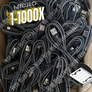 Heavy Duty Micro USB Fast Charger Data Cable Cord For Samsung LOT Android HTC LG - Picture 1 of 19