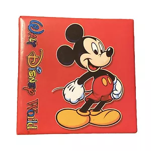 VINTAGE Walt Disney World Pinback Button Pin - Red Square Mickey Mouse Souvenir - Picture 1 of 7