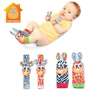 Paire de jouets hochets bébé pour 0-12 mois cloche poignet chaussette pied hochets doux bébé