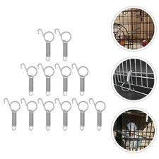  12 Pcs Rabbit Cage Door Spring Stainless Steel Pet Fixing Hooks Utensil Fixed