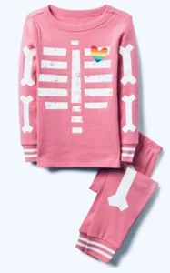NWOT Gymboree Skeleton Gymmies Pajama PJs Glow Pink Halloween Girls 14 NEW - Picture 1 of 1