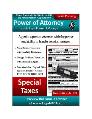 Special Power of Attorney For Taxes - Form & USB ( Legal Kit ) Foto 1 de 4
