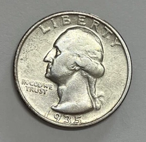 1935-D Denver Washington Silver Quarter Very Fine Details - Picture 1 of 2