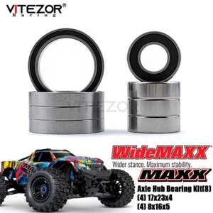 For Traxxas 1/10 WideMaxx Front Rear Only CVD Axle Hub Ball Bearings Kit (8Pcs) - Picture 1 of 8