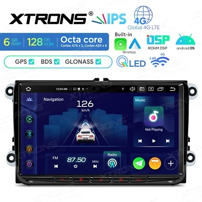 AUTORADIO ANDROID STEREO 6/128GB AUTO VOLKSWAGEN SEAT SKODA GOLF POLO QLED - Immagine 1 di 4