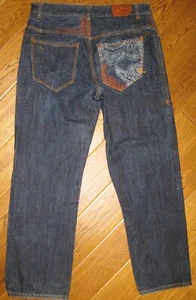 Rocawear Vintage Baggy Jeans 36 x 34 Zip Fly Dark Wash (measures 35w) Mens Denim - Picture 1 of 9