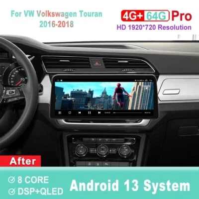 12.3 inch Screen Android Car Radio For VW Volkswagen Touran 2016-2018 Head Unit - Image 1 of 4