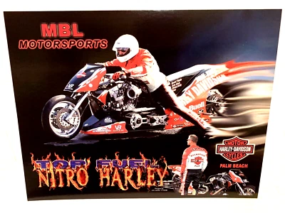 CARTÃO POSTAL MIKE LEHMAN PALM BEACH TOP COMBUSTÍVEL NITRO HARLEY MOTOCICLETA DRAG RACING - Imagem 1 de 2