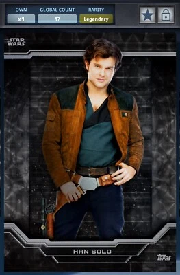 Topps Star Wars Card Trader Strata Han Solo Black Refractor Legendary - Image 1 of 2
