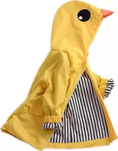 Toddler Baby Boy Girl Duck Rain Jacket Cute Cartoon Animal Raincoat Hoodie Kids - Picture 1 of 12