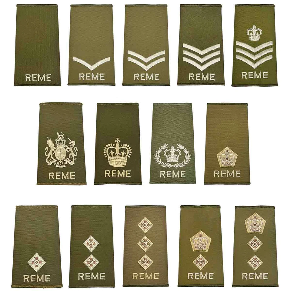 REME Olive Green Rank Slides (Pair) - Image 1 of 1