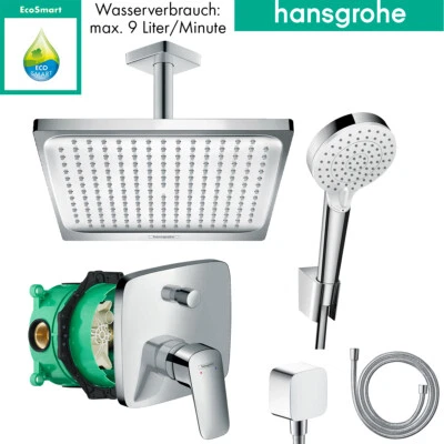 Hansgrohe Duscharmatur Unterputz Logis Regendusche EcoSmart 9 L/min Armatur Set - Bild 1 von 4