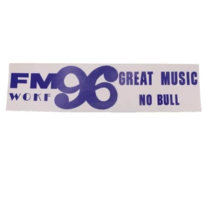Vintage WOKF 96 FM Radio station bumper sticker decal 70's Tampa Bay No Bull - Bild 1 von 4