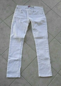 PINK STRAIGHT LEG JEANS, WHITE, JUNIOR W/ BUTTON ZIPPER & CLOSURE ~ SIZE 3 - Picture 1 of 4