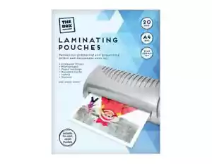 A4 Laminating Pouches Sheets 20 PACK 80 Microns Gloss Laminator Pouch Sheet - Picture 1 of 5