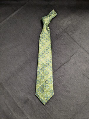Corbata de seda verde con círculos Turnbull & Asset para hombre EXC Foto 1 de 4