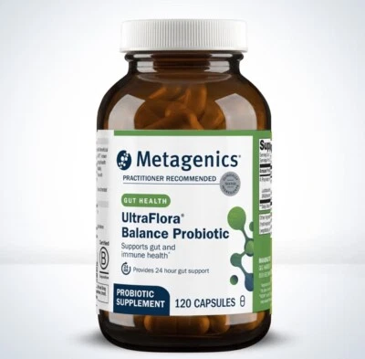 UltraFlora Balance Probiotic By Metagenics. 120 Capsules, Gut & Immune Health. - Imagem 1 de 3